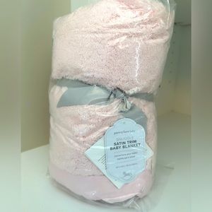 COPY - Pottery Barn Baby Satin Trim Baby Blanket